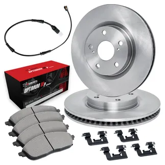 R1 Concepts WFUS1-31068 Disc Brake Rotor Set W/Optimum OEp Pads, Sensor, & Hardware
